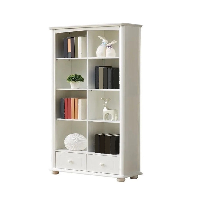 Wooden Closed Back Bookcase Standard Contemporary Bookshelf with Shelves