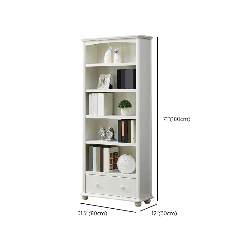 Wooden Closed Back Bookcase Standard Contemporary Bookshelf with Shelves