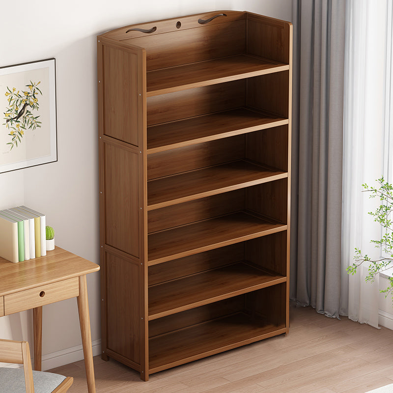 Contemporary Bamboo Bookcase Standard Closed Back Bookshelf with Shelves