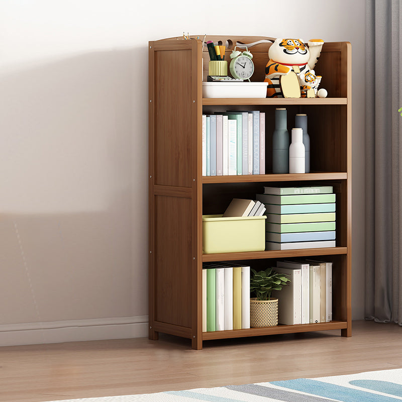 Contemporary Bamboo Bookcase Standard Closed Back Bookshelf with Shelves