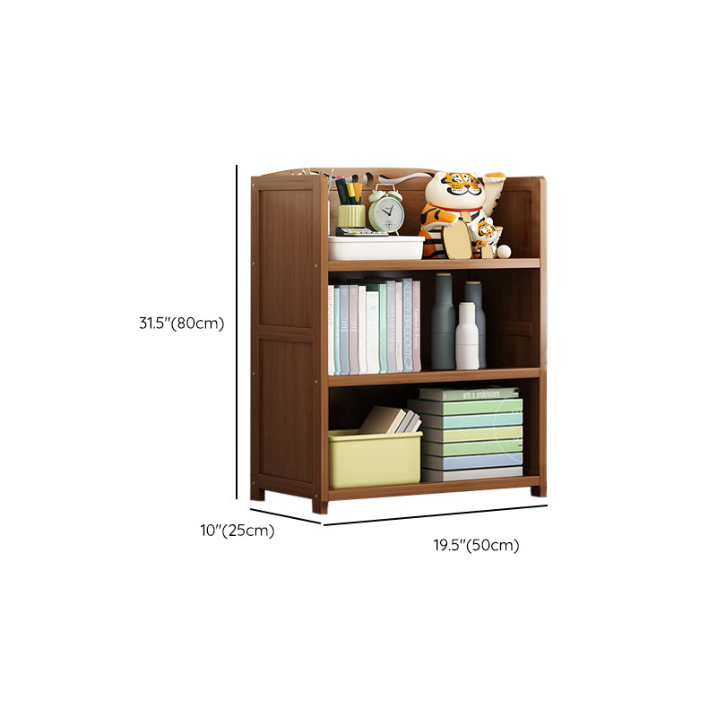 Contemporary Bamboo Bookcase Standard Closed Back Bookshelf with Shelves
