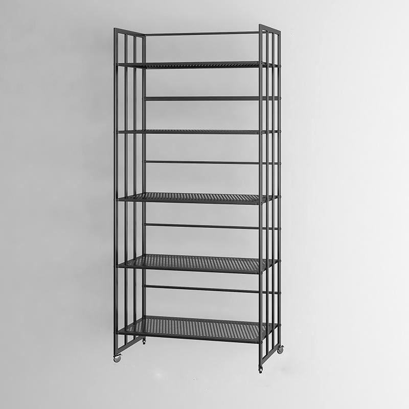 Glam Antique Finish Shelf Bookcase Metal Frame Bookshelf with Rectangular Shelves