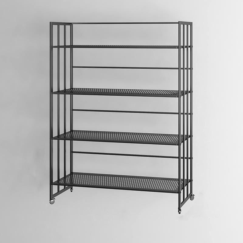 Glam Antique Finish Shelf Bookcase Metal Frame Bookshelf with Rectangular Shelves