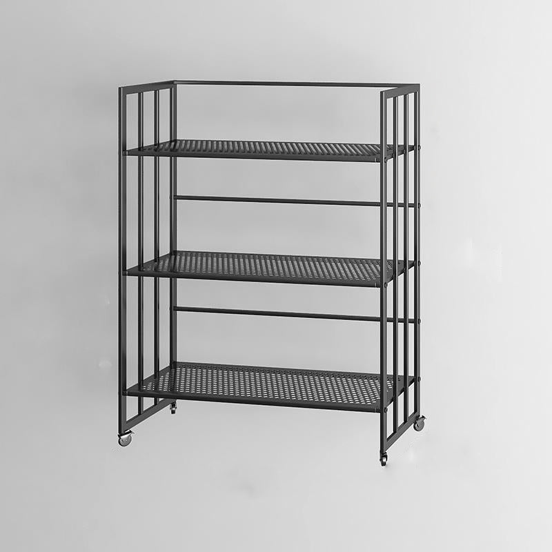 Glam Antique Finish Shelf Bookcase Metal Frame Bookshelf with Rectangular Shelves