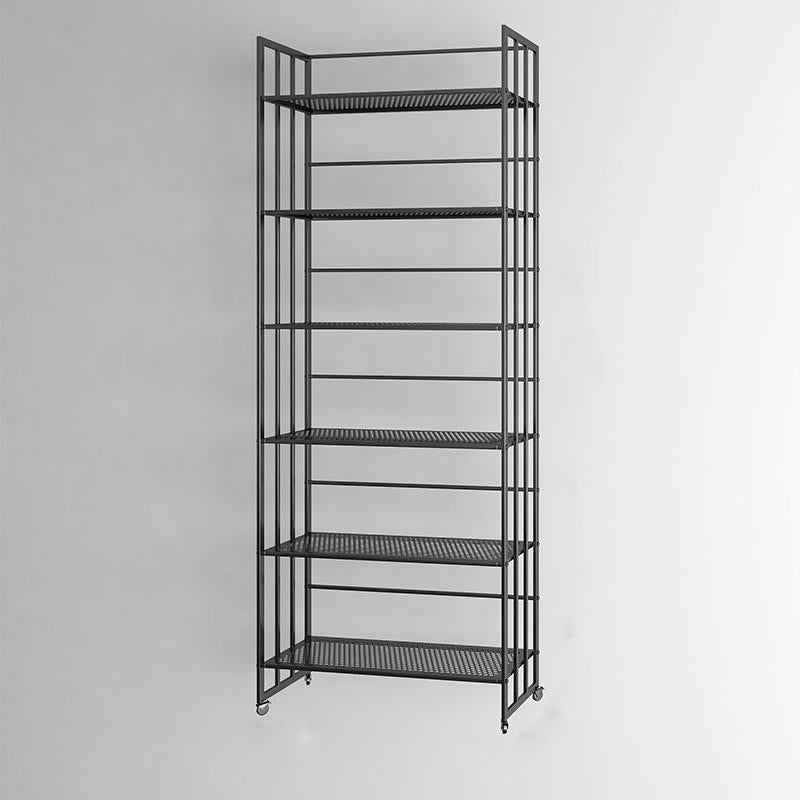 Glam Antique Finish Shelf Bookcase Metal Frame Bookshelf with Rectangular Shelves