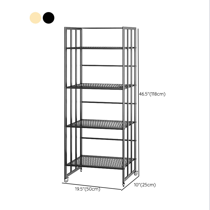 Glam Antique Finish Shelf Bookcase Metal Frame Bookshelf with Rectangular Shelves