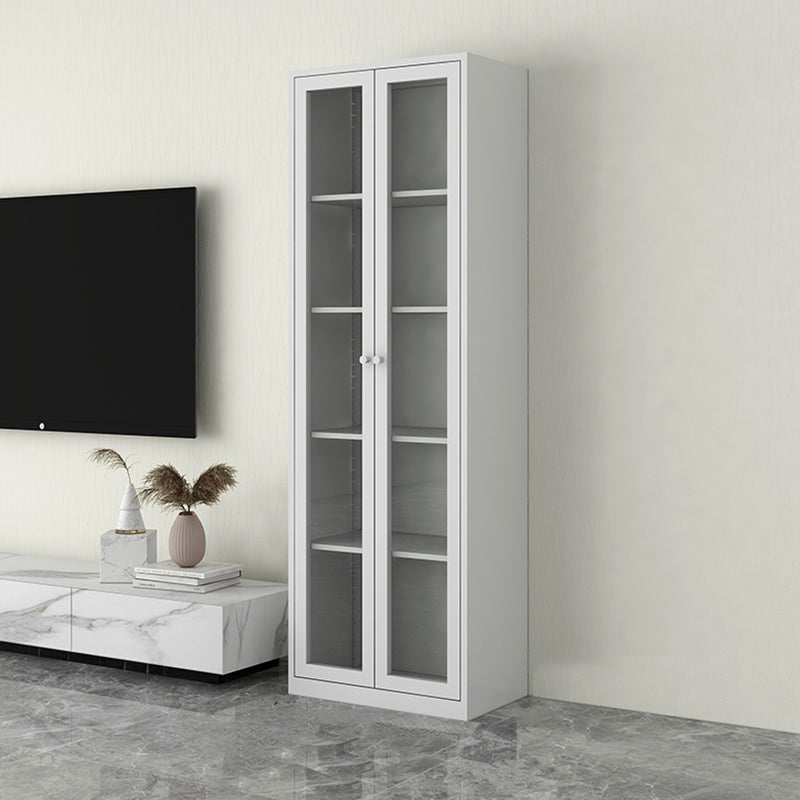 Scandinavian Metal Bookshelf Closed Back Standard Bookcase with Cabinets