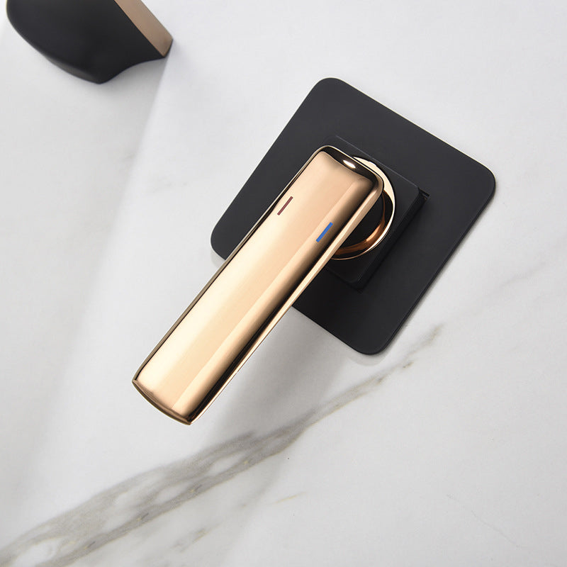 Glam Style Faucet Wall Mounted Bathroom Faucet with Single Lever Handle
