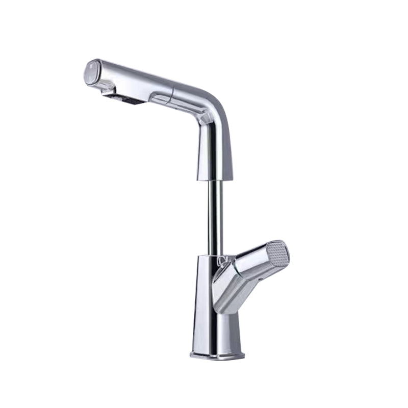 Vessel Sink Faucet Pull-out Bathroom Faucet with Single Knob Handle
