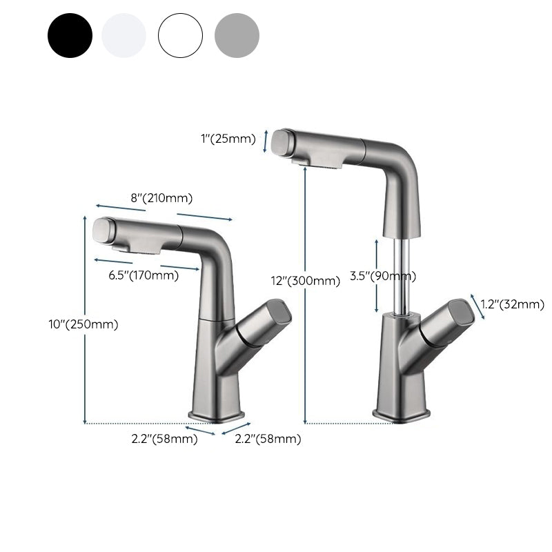 Vessel Sink Faucet Pull-out Bathroom Faucet with Single Knob Handle