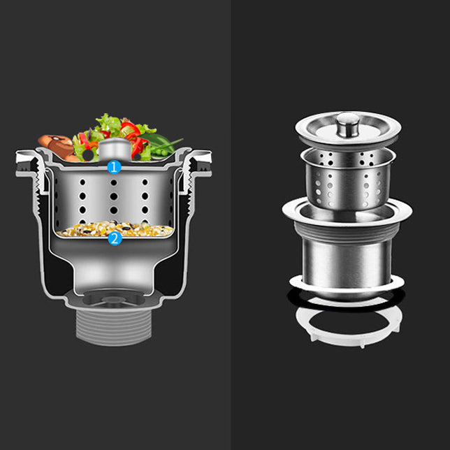 Rectangle 2 Holes Kitchen Sink Stainless Steel Double Basin Sink