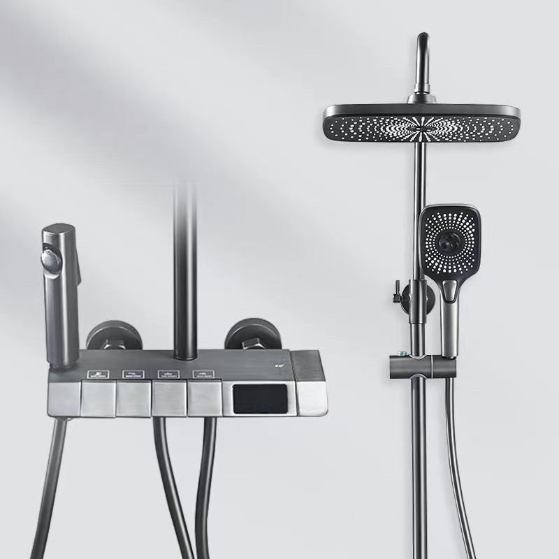 Bathroom Shower System Square Handheld Shower Head Wall Mounted Shower Trim