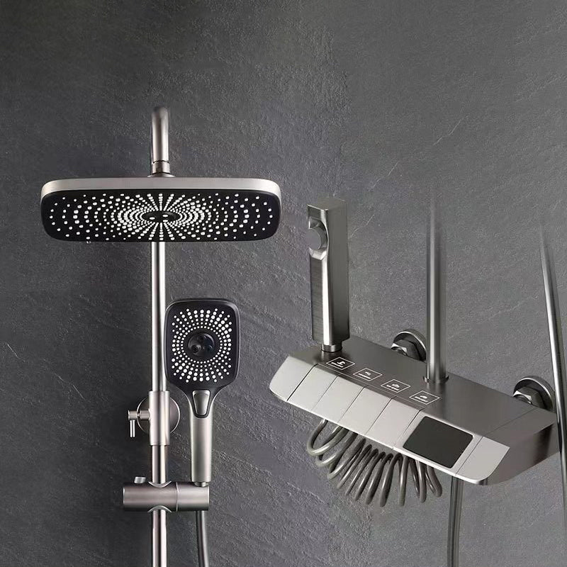 Bathroom Shower System Square Handheld Shower Head Wall Mounted Shower Trim