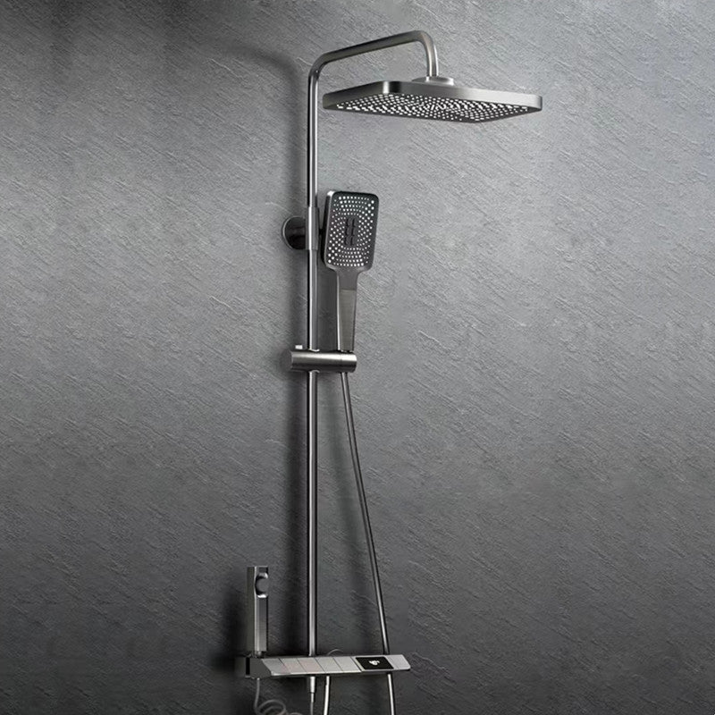 Bathroom Shower System Square Handheld Shower Head Wall Mounted Shower Trim
