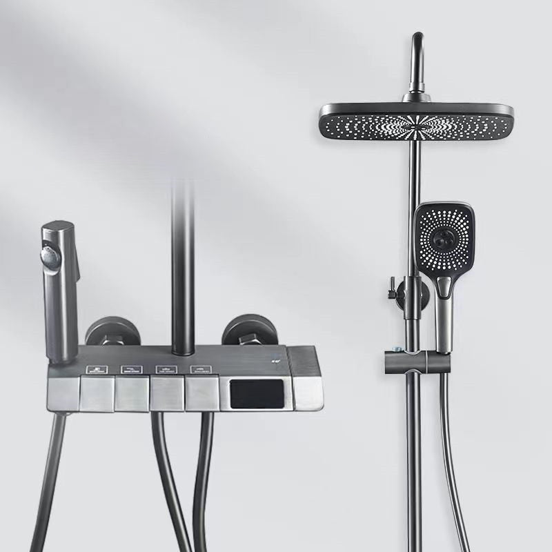 Bathroom Shower System Square Handheld Shower Head Wall Mounted Shower Trim