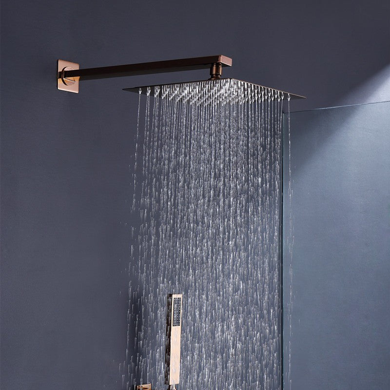 Modern Shower Combo Brass Adjustable Shower Head Temperature Control Shower Set