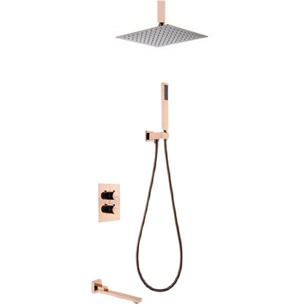 Modern Shower Combo Brass Adjustable Shower Head Temperature Control Shower Set