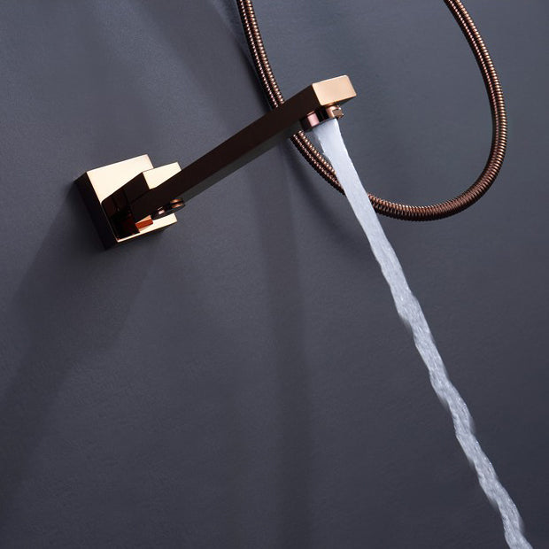 Modern Shower Combo Brass Adjustable Shower Head Temperature Control Shower Set