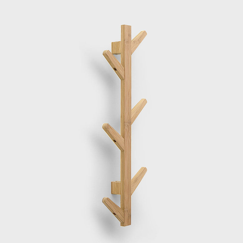 Contemporary Coat Hanger Wall-mounted Wooden Coat Hanger with Hooks