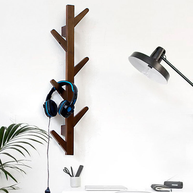 Contemporary Coat Hanger Wall-mounted Wooden Coat Hanger with Hooks