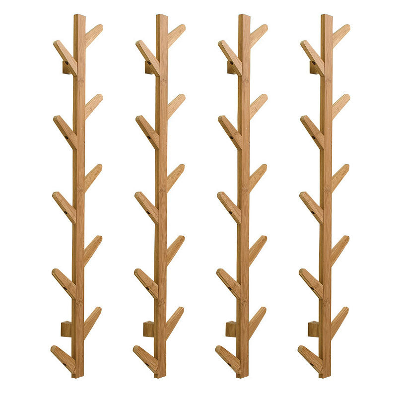 Contemporary Coat Hanger Wall-mounted Wooden Coat Hanger with Hooks