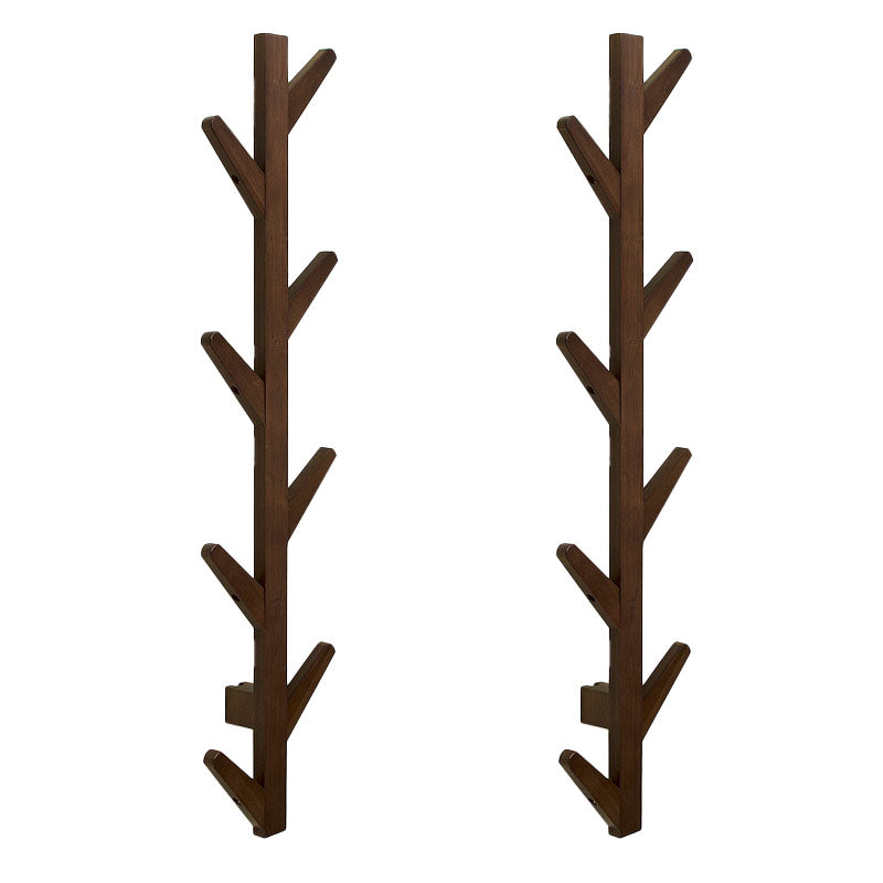 Contemporary Coat Hanger Wall-mounted Wooden Coat Hanger with Hooks