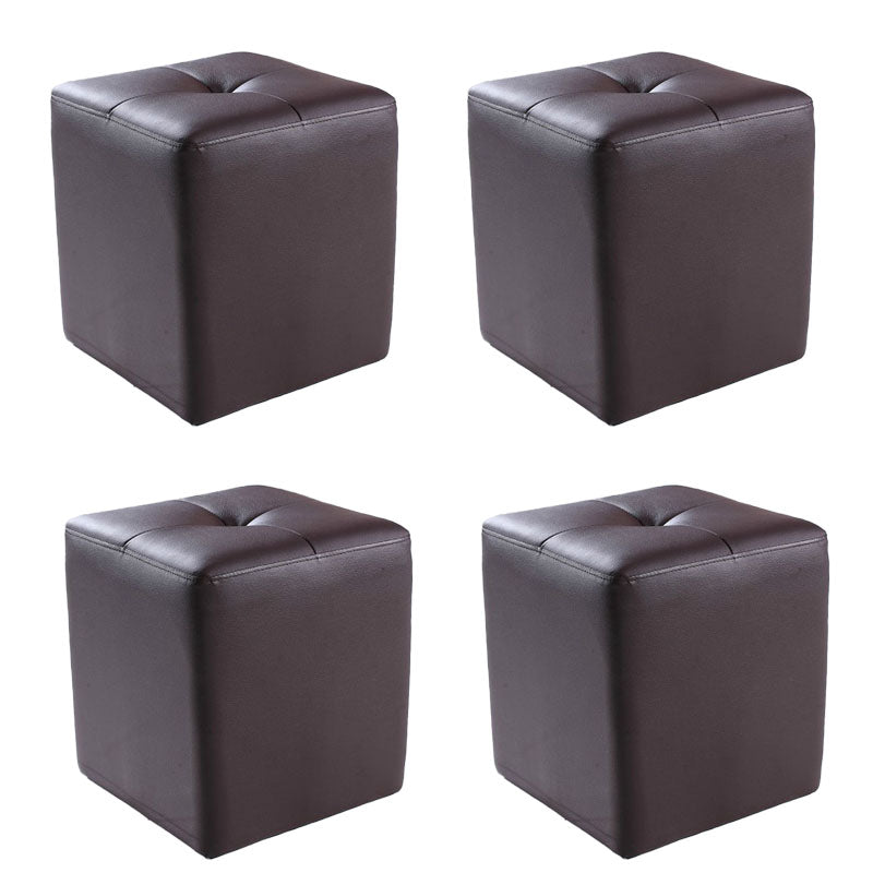 Leather Standard Stool Modern Style Simple Household Square Stool