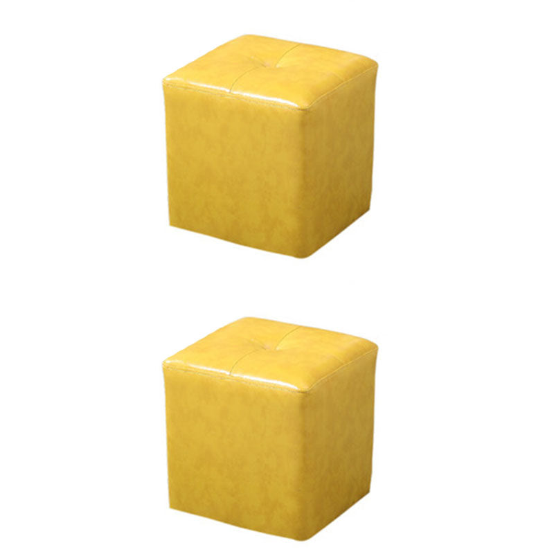 Leather Standard Stool Modern Style Simple Household Square Stool