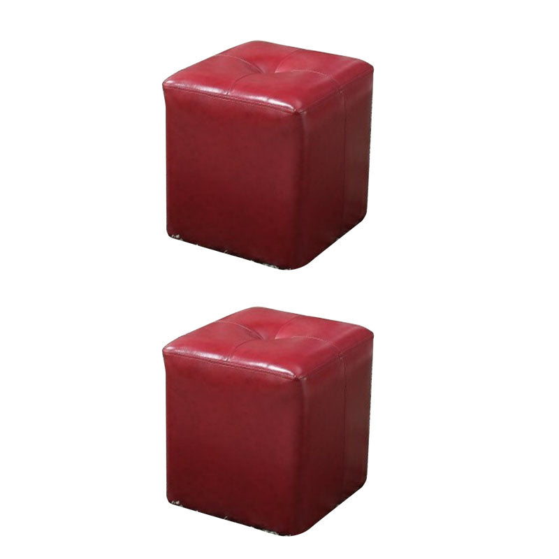 Leather Standard Stool Modern Style Simple Household Square Stool