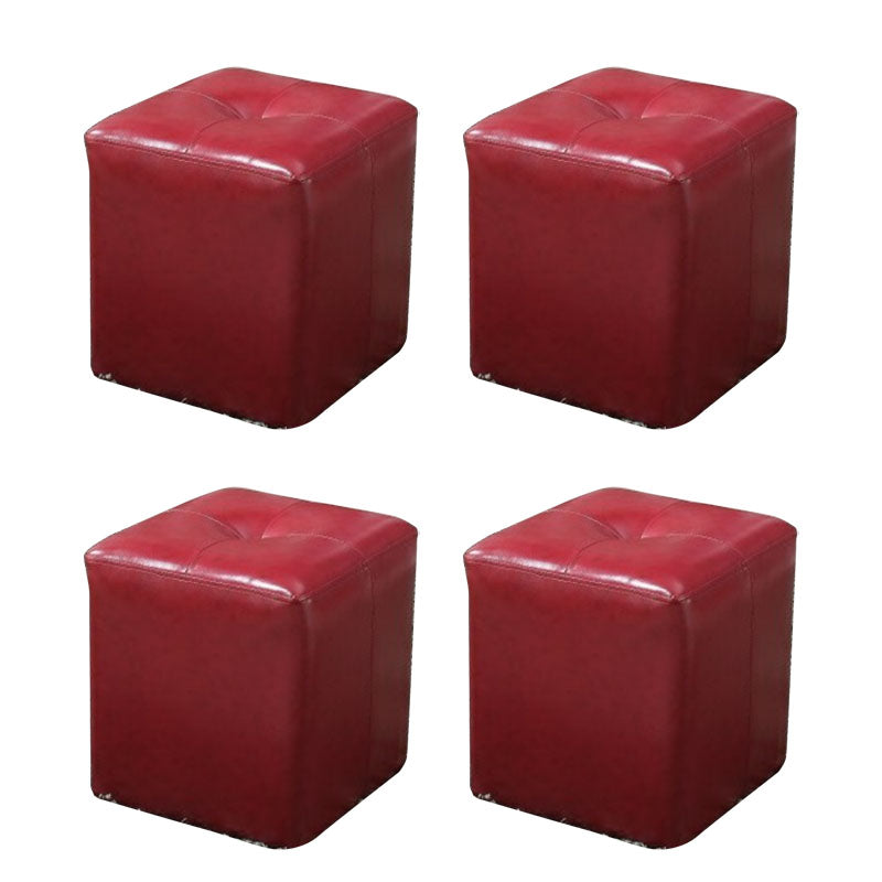 Leather Standard Stool Modern Style Simple Household Square Stool