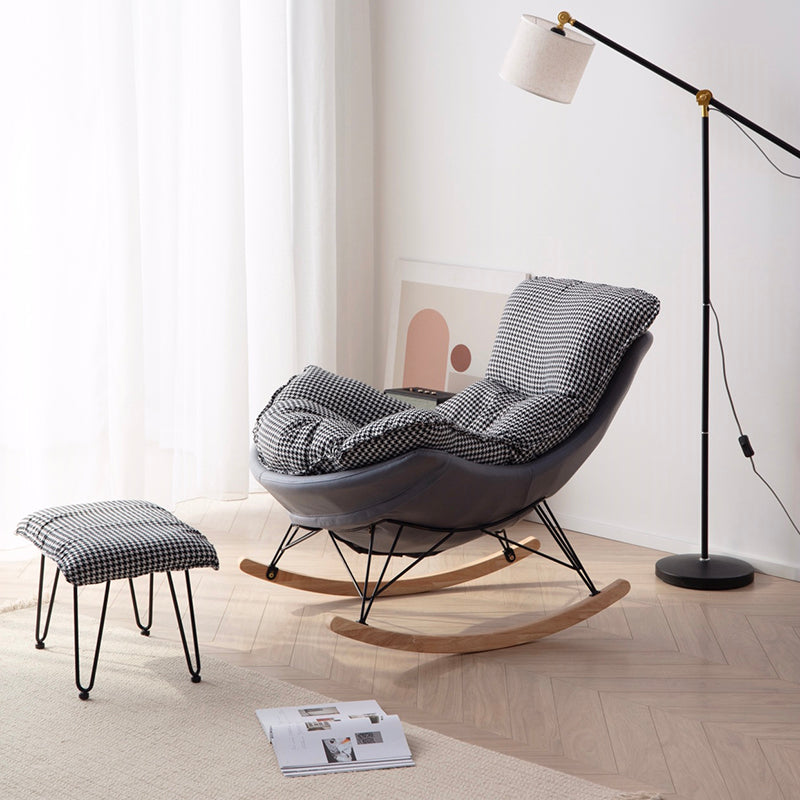 Modern Glider Chair Upholstered Removable Cushions Tufted Rocking Chair