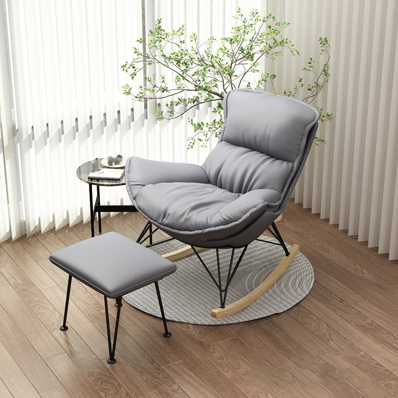 Modern Rocking Chair Ottoman Detail Indoor Rocker Chair with Removable Cushions