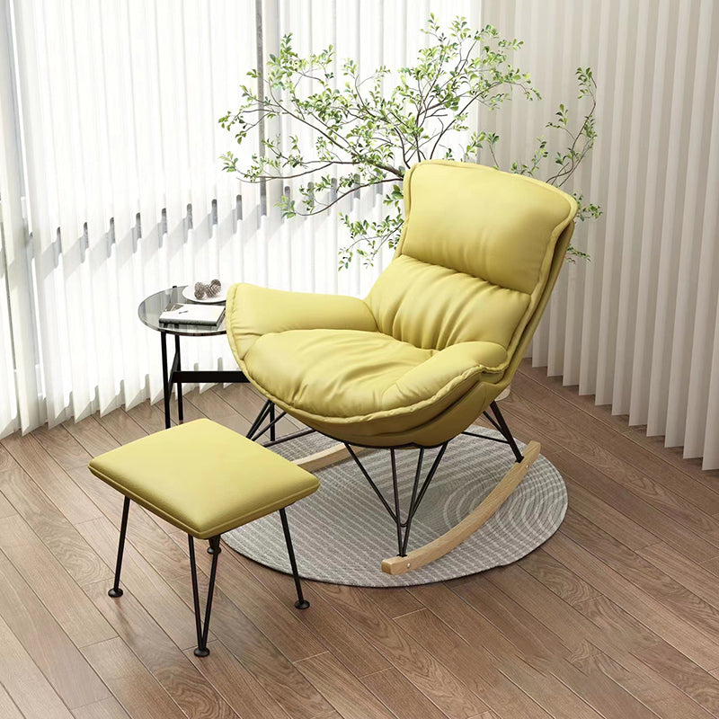 Modern Rocking Chair Ottoman Detail Indoor Rocker Chair with Removable Cushions