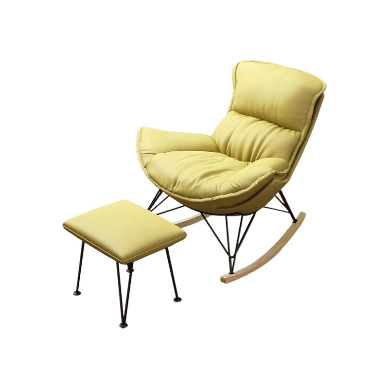 Modern Rocking Chair Ottoman Detail Indoor Rocker Chair with Removable Cushions