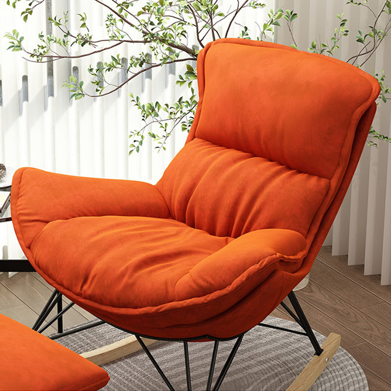 Modern Rocking Chair Ottoman Detail Indoor Rocker Chair with Removable Cushions