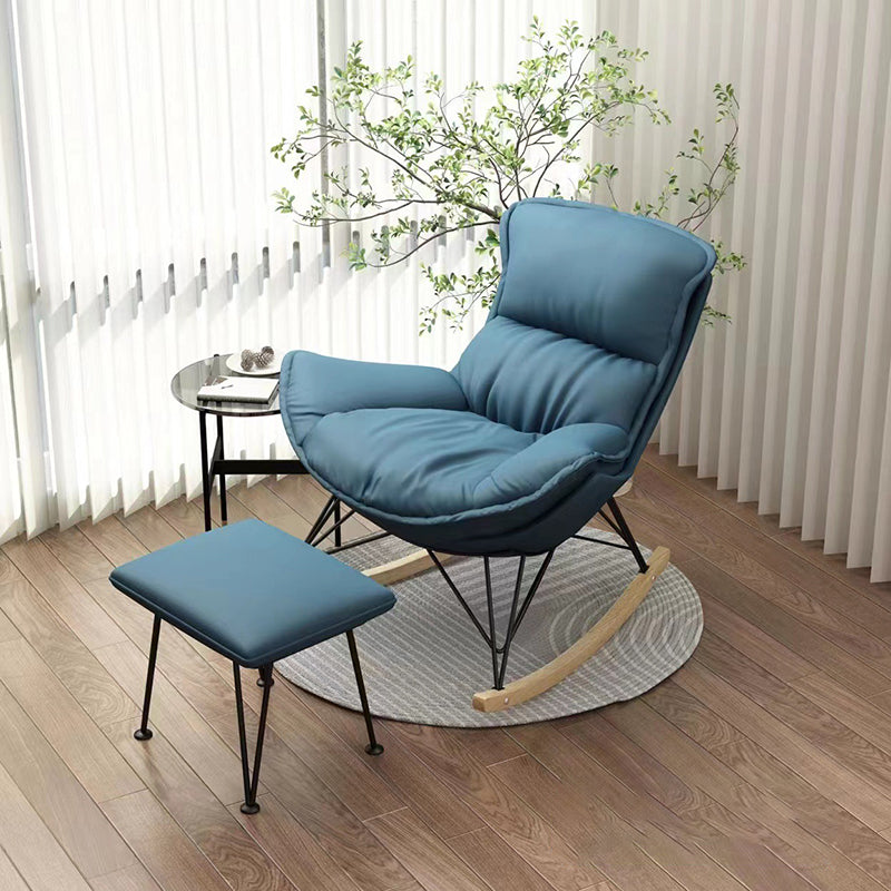 Modern Rocking Chair Ottoman Detail Indoor Rocker Chair with Removable Cushions
