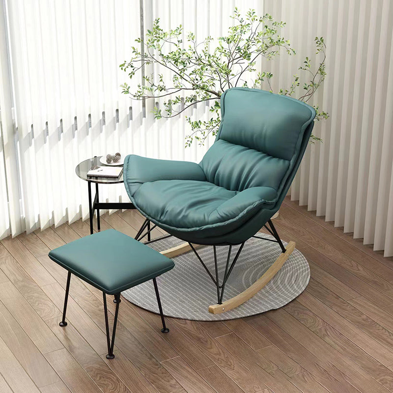 Modern Rocking Chair Ottoman Detail Indoor Rocker Chair with Removable Cushions