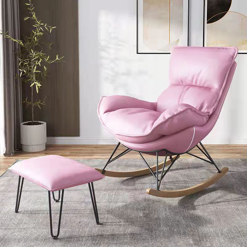 Modern Glider Chair Upholstered Button-Tufted Removable Cushions Rocking Chair
