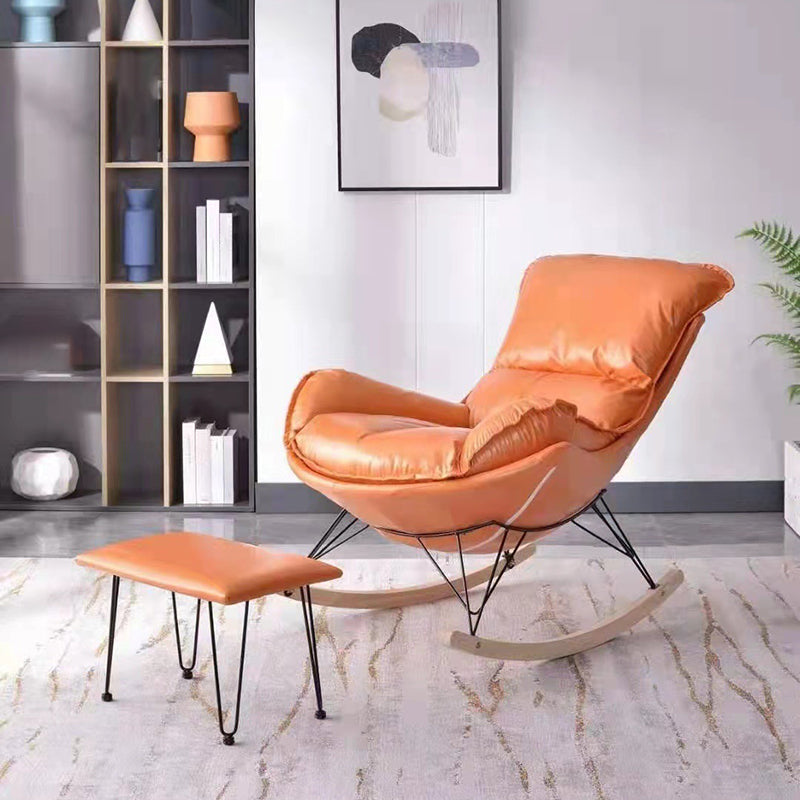 Modern Glider Chair Upholstered Button-Tufted Removable Cushions Rocking Chair