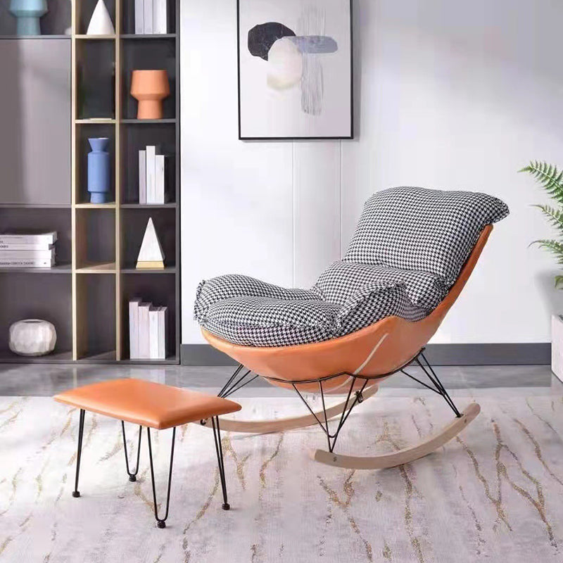 Modern Glider Chair Upholstered Button-Tufted Removable Cushions Rocking Chair