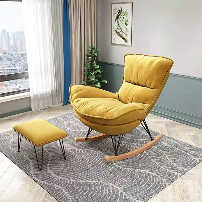 Modern Glider Chair Upholstered Button-Tufted Removable Cushions Rocking Chair