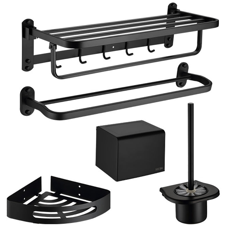 Modern Bathroom Accessory Set Bath Shelf Towel Bar Matte Black Bath Hardware Set
