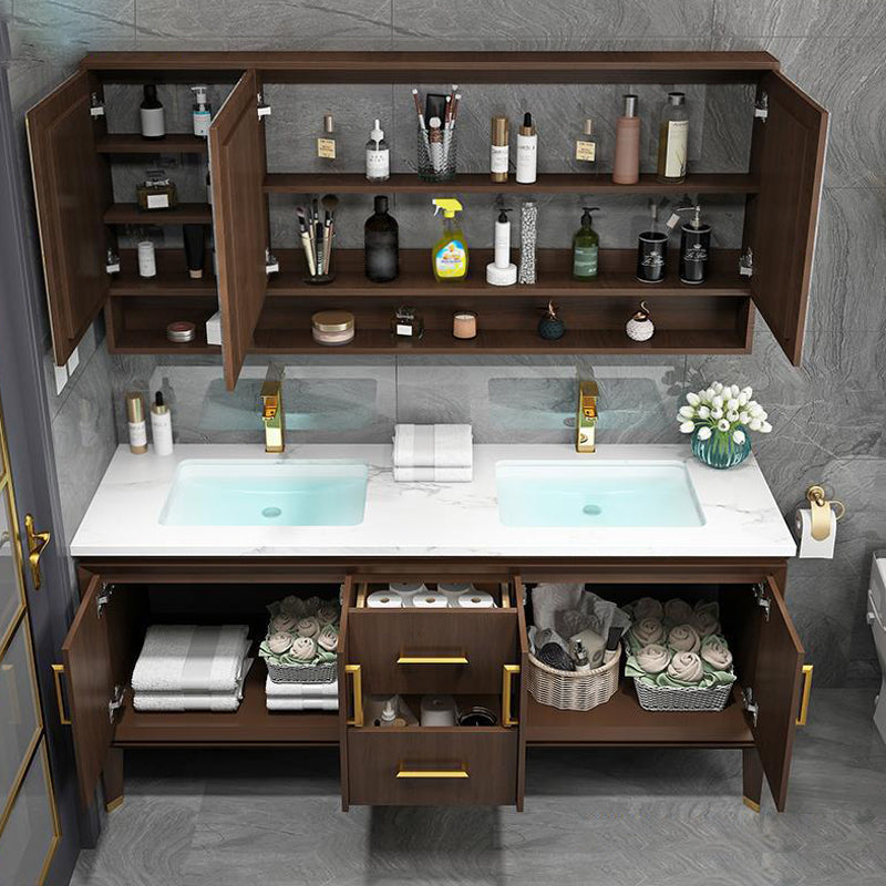 Bathroom Vanity Set Single Sink LED Mirror Sink Vanity with Faucet