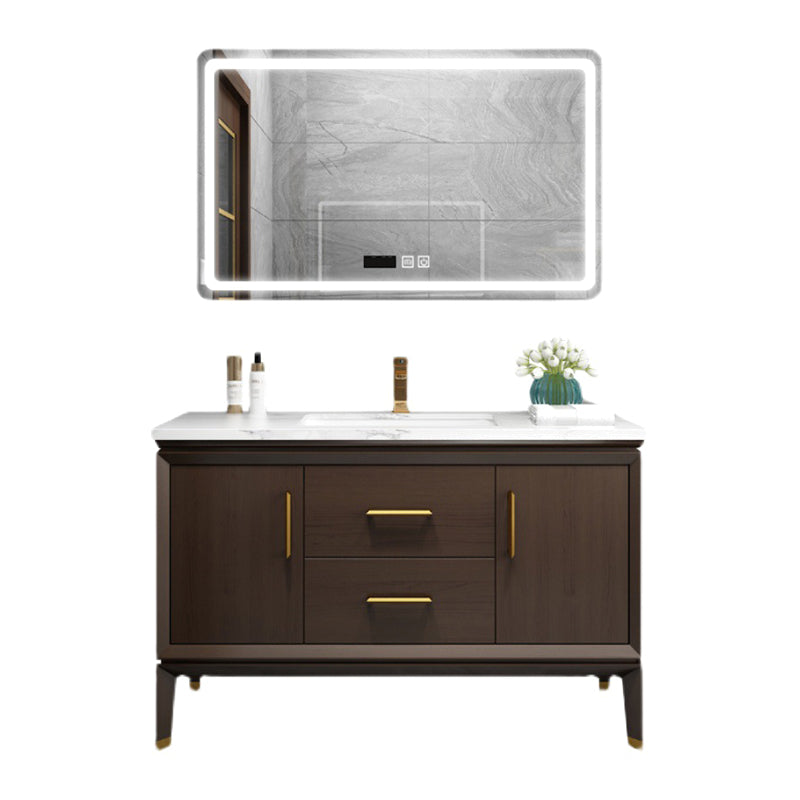 Bathroom Vanity Set Single Sink LED Mirror Sink Vanity with Faucet