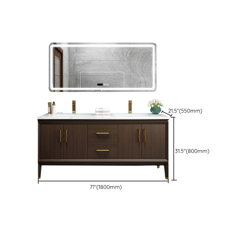 Bathroom Vanity Set Single Sink LED Mirror Sink Vanity with Faucet