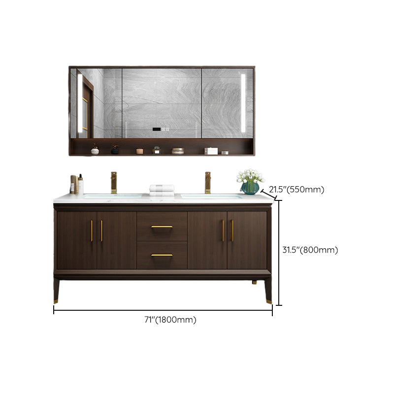 Bathroom Vanity Set Single Sink LED Mirror Sink Vanity with Faucet