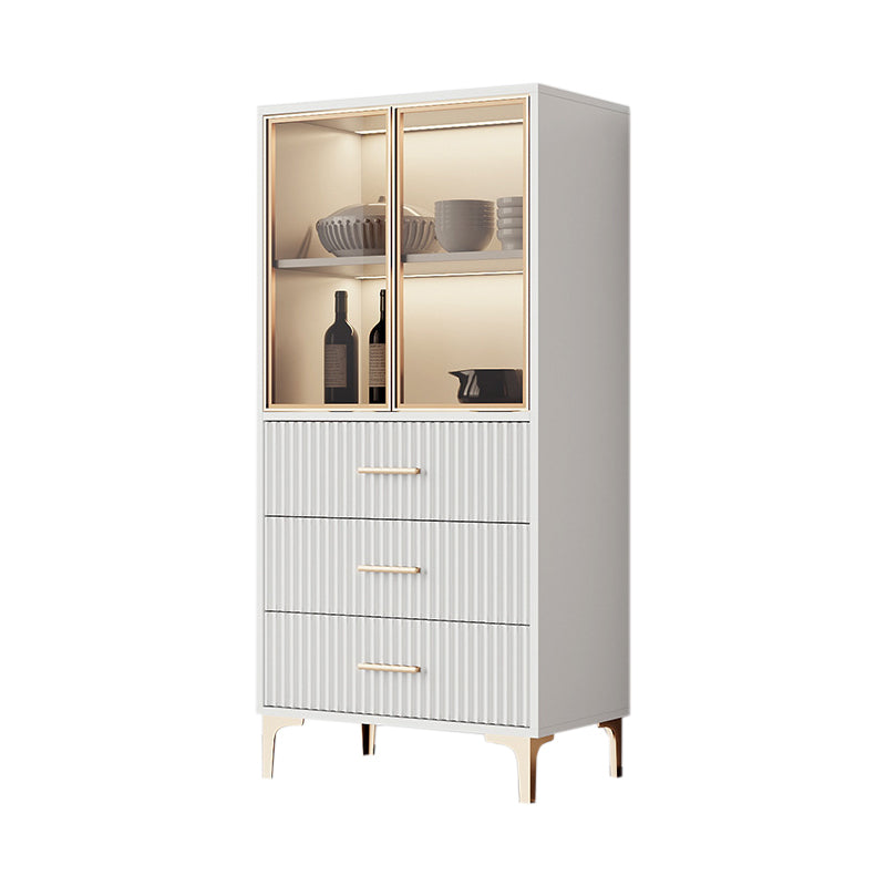 Contemporary Display Stand Faux Wood Storage Cabinet for Dining Room