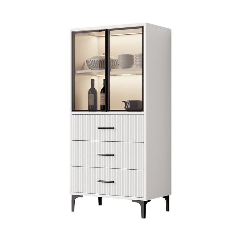 Contemporary Display Stand Faux Wood Storage Cabinet for Dining Room