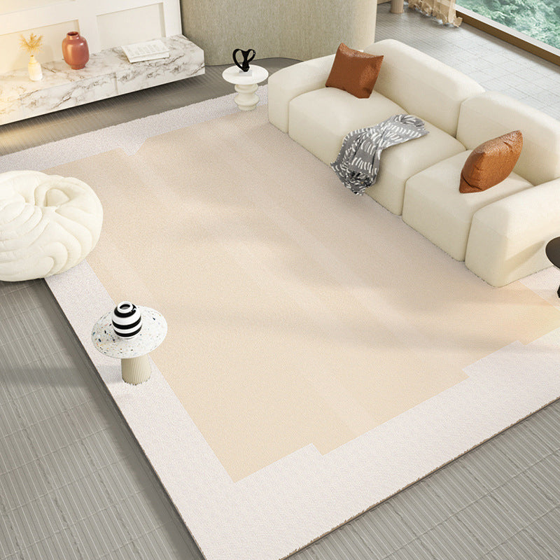 Casual Khaki Rug Polyester Color Piece Rug Washable Rug for Living Room