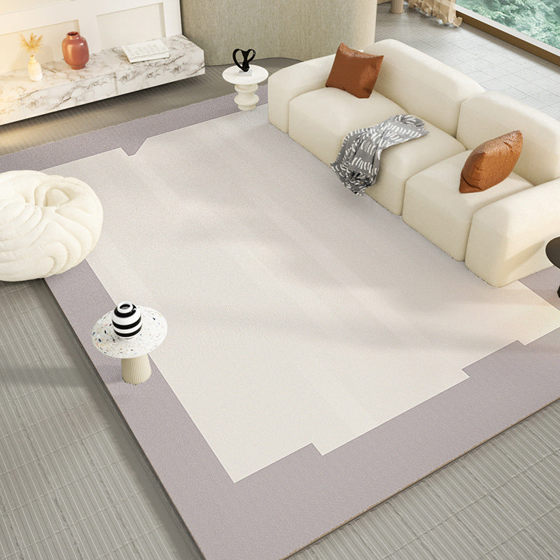 Casual Khaki Rug Polyester Color Piece Rug Washable Rug for Living Room